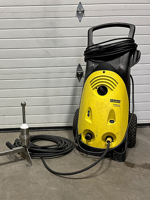 aaquatools aaqua blaster lt barrel washer and stand with karcher pressure washer