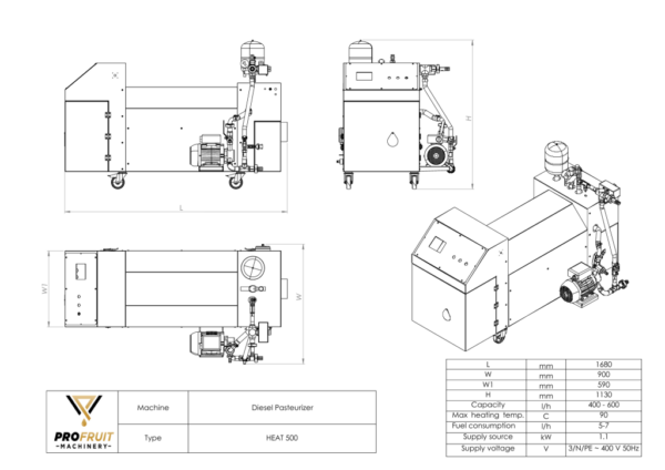 profruit electric pasteurizer eco heat 300 & 500