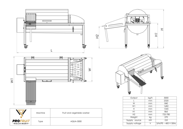 profruit fruit and vegetable washer aqua 3000