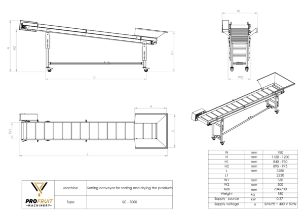 profruit sorting conveyor