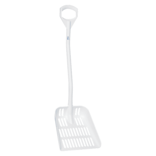 remco ergonomic shovel with drain holes, 13.8" white